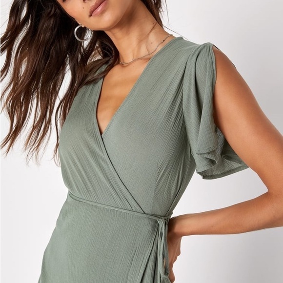 Lulus Much Obliged Olive Green Maxi Dress - S - Picture 4 of 8